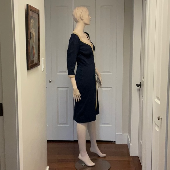 eShakti Women’s Navy 1940 Reproduction Wiggle Dress Size 10/Medium - Picture 4 of 11